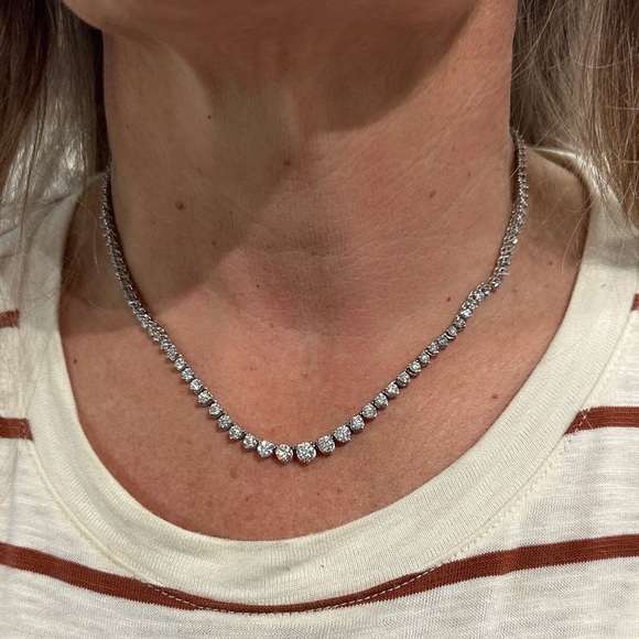 Jewelry - 464735 - 14K white Gold Diamond Tennis Necklace estimated 6.25 tcw